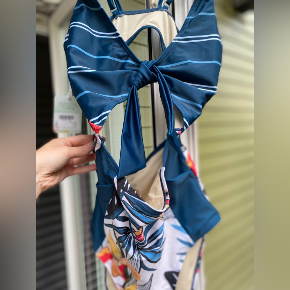 Nani Swimwear, Blue and Floral One-Piece Swimsuit - Picture 2 of 5